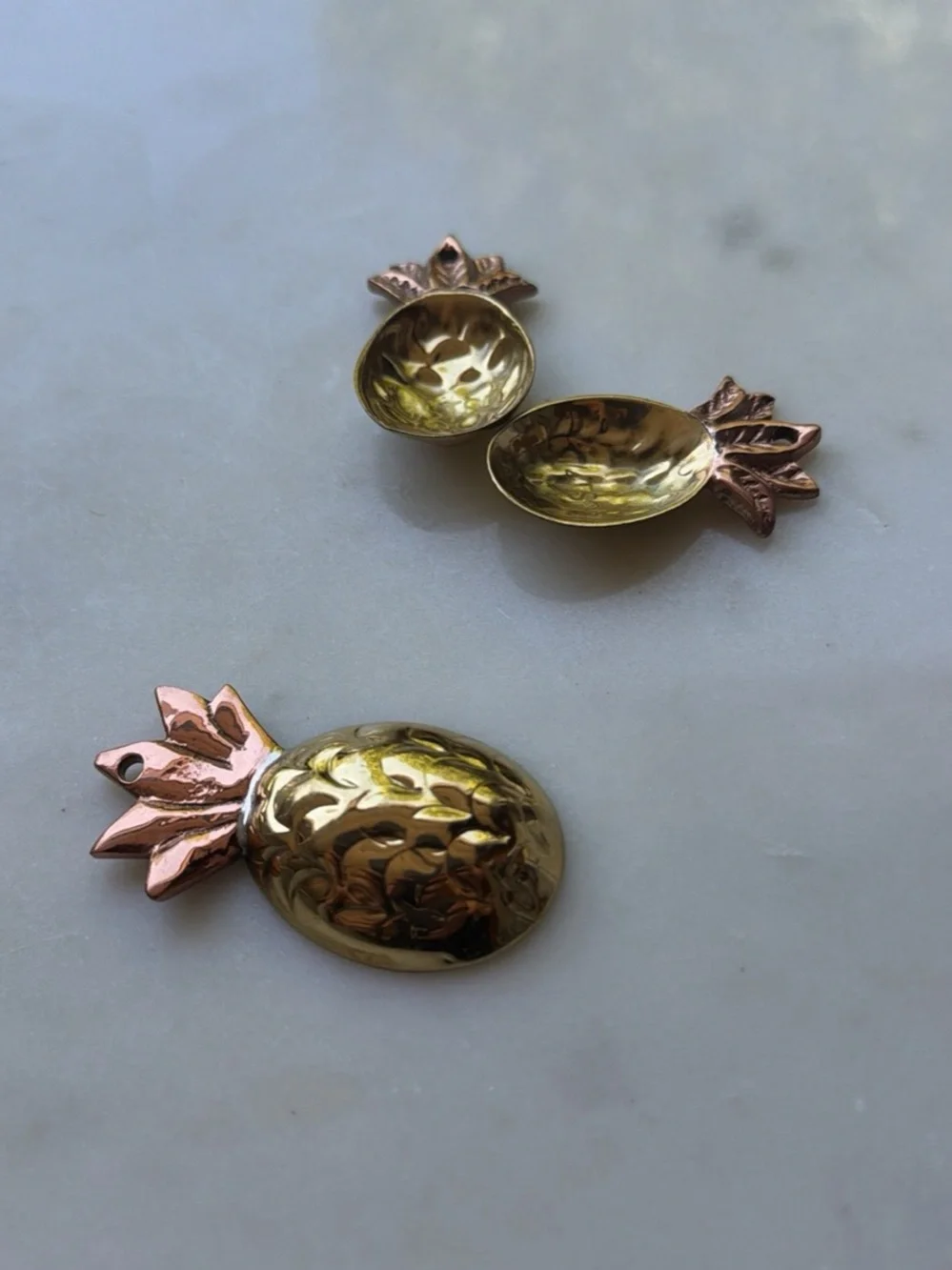 Anthropologie Gold and Rose-Gold Pineapple Measuring Spoon Set